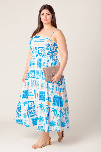 WANDER LUST MIDI DRESS BLUE