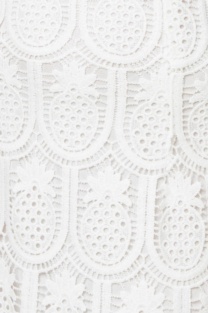 PINEAPPLE PARADISE WHITE LACE DRESS