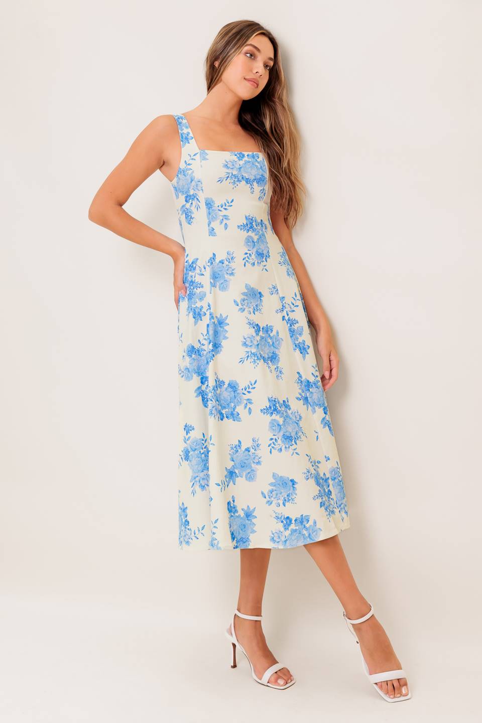 BLUEBELL BREEZE BLUE FLORAL MIDI DRESS