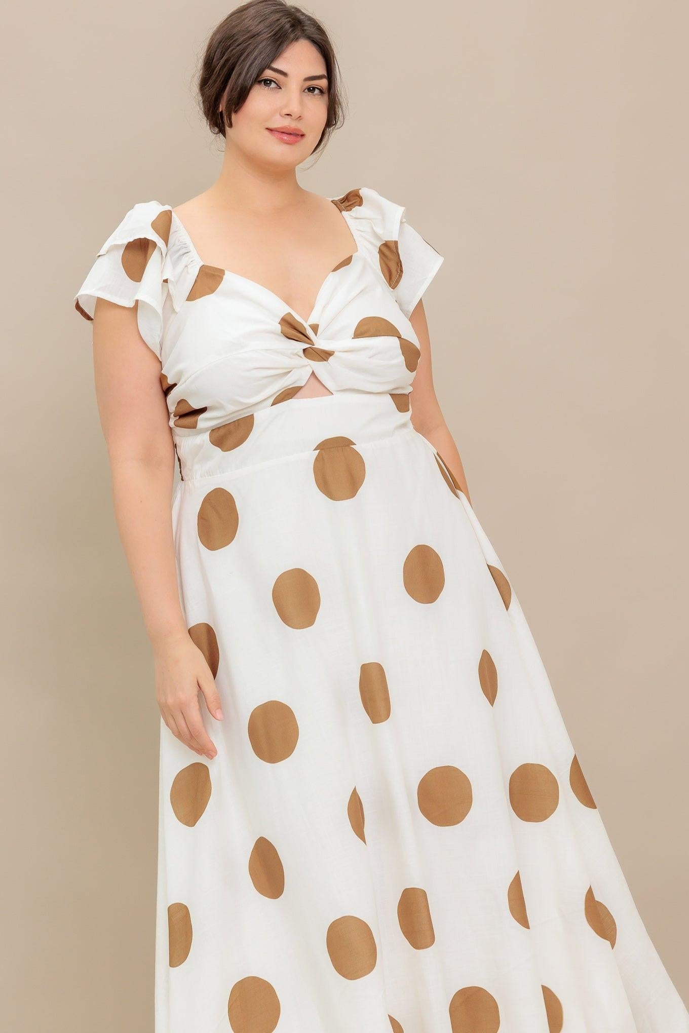 MOJITO MOOD POLKA DOT MIDI DRESS