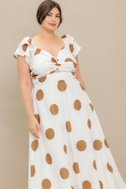 MOJITO MOOD POLKA DOT MIDI DRESS