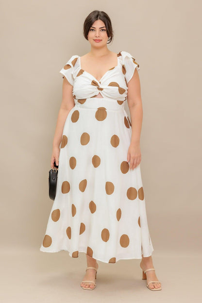 MOJITO MOOD POLKA DOT MIDI DRESS