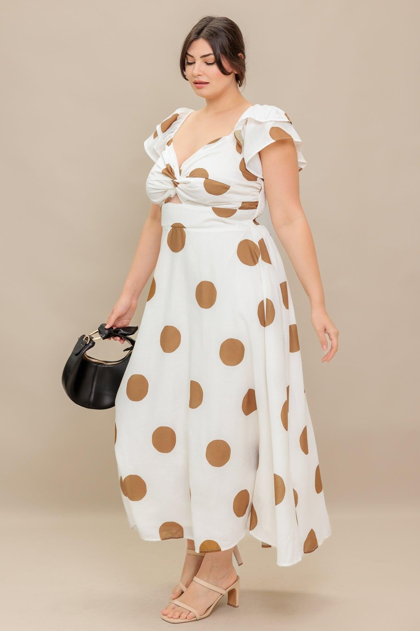 MOJITO MOOD POLKA DOT MIDI DRESS