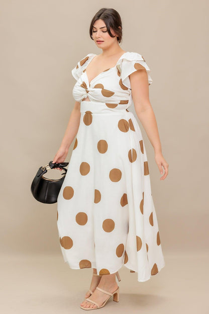 MOJITO MOOD POLKA DOT MIDI DRESS