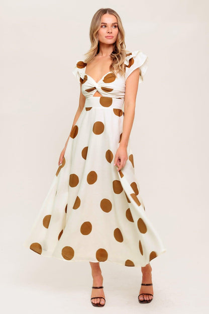MOJITO MOOD POLKA DOT MIDI DRESS