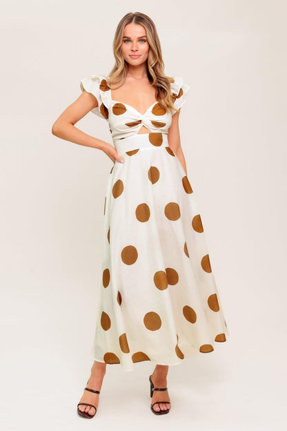 MOJITO MOOD POLKA DOT MIDI DRESS