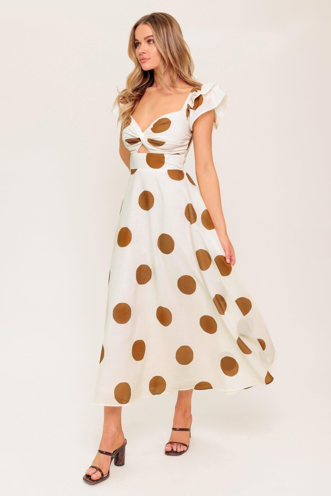 MOJITO MOOD POLKA DOT MIDI DRESS