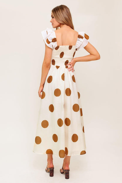 MOJITO MOOD POLKA DOT MIDI DRESS