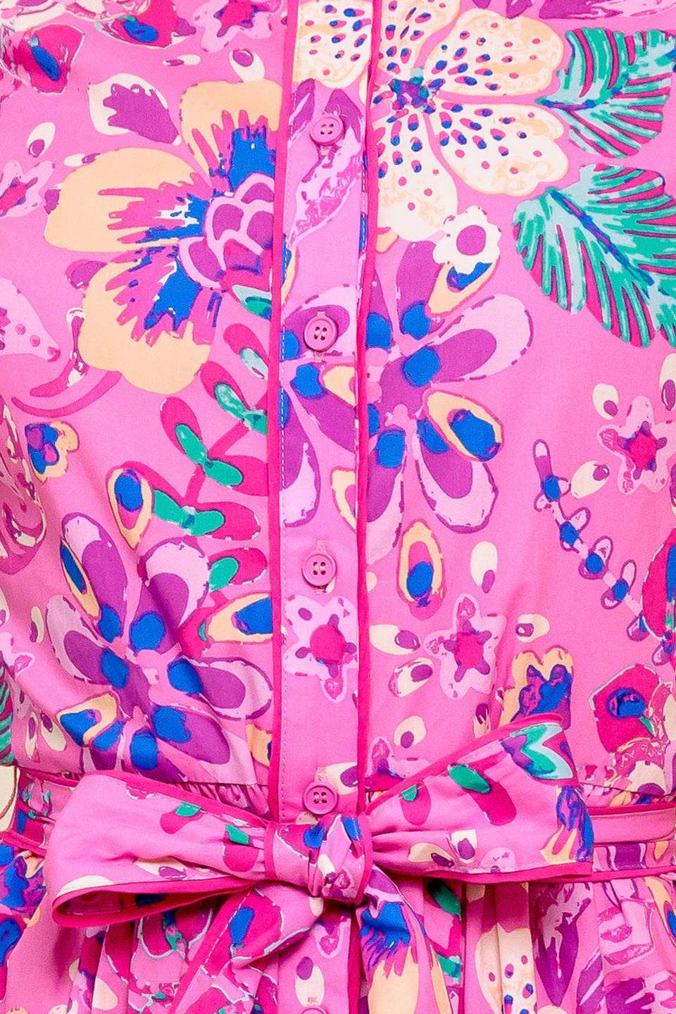 PETAL PRESS PINK & PURPLE FLORAL MIDI DRESS