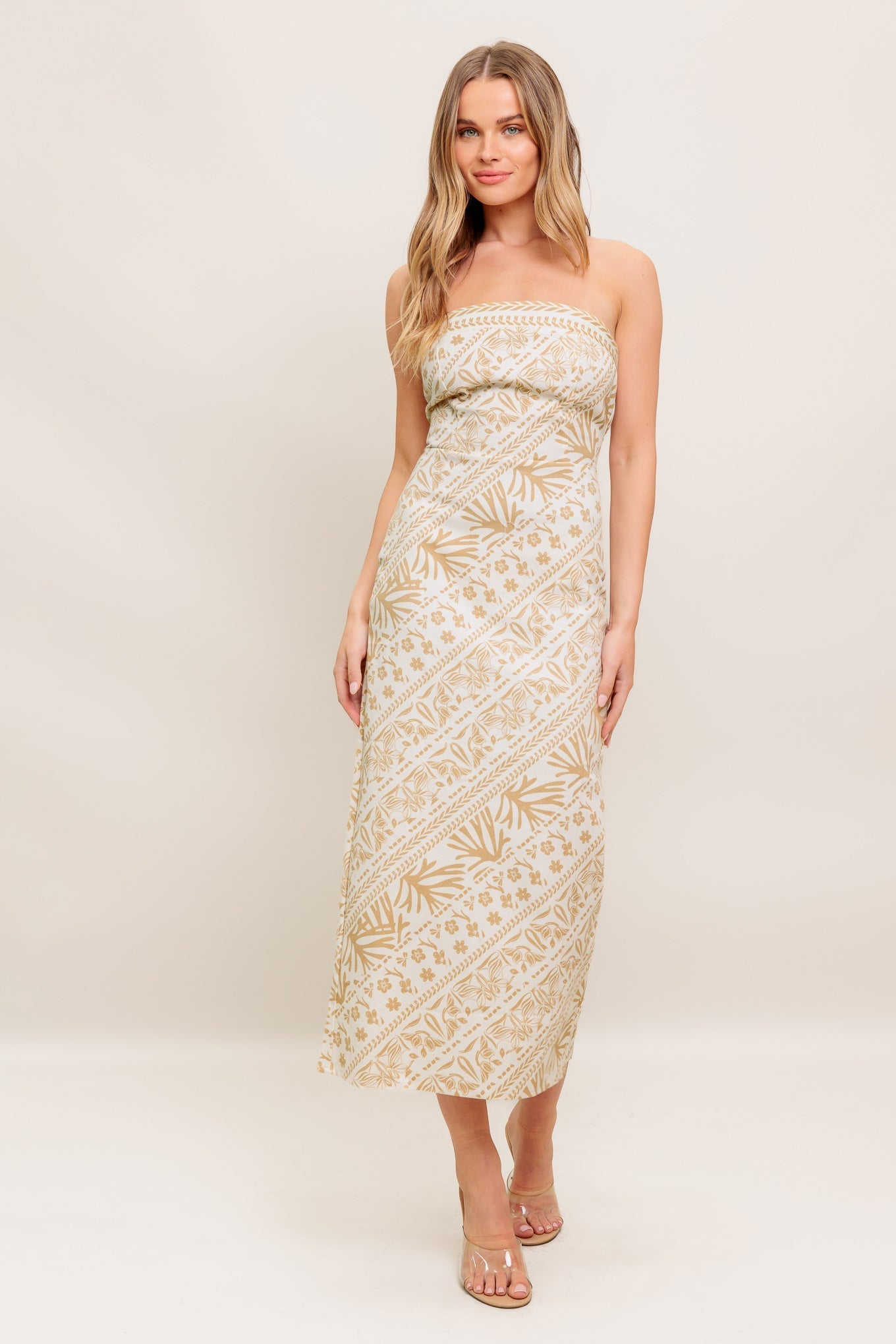 BOHO H- STRAPLESS MIDI DRESS