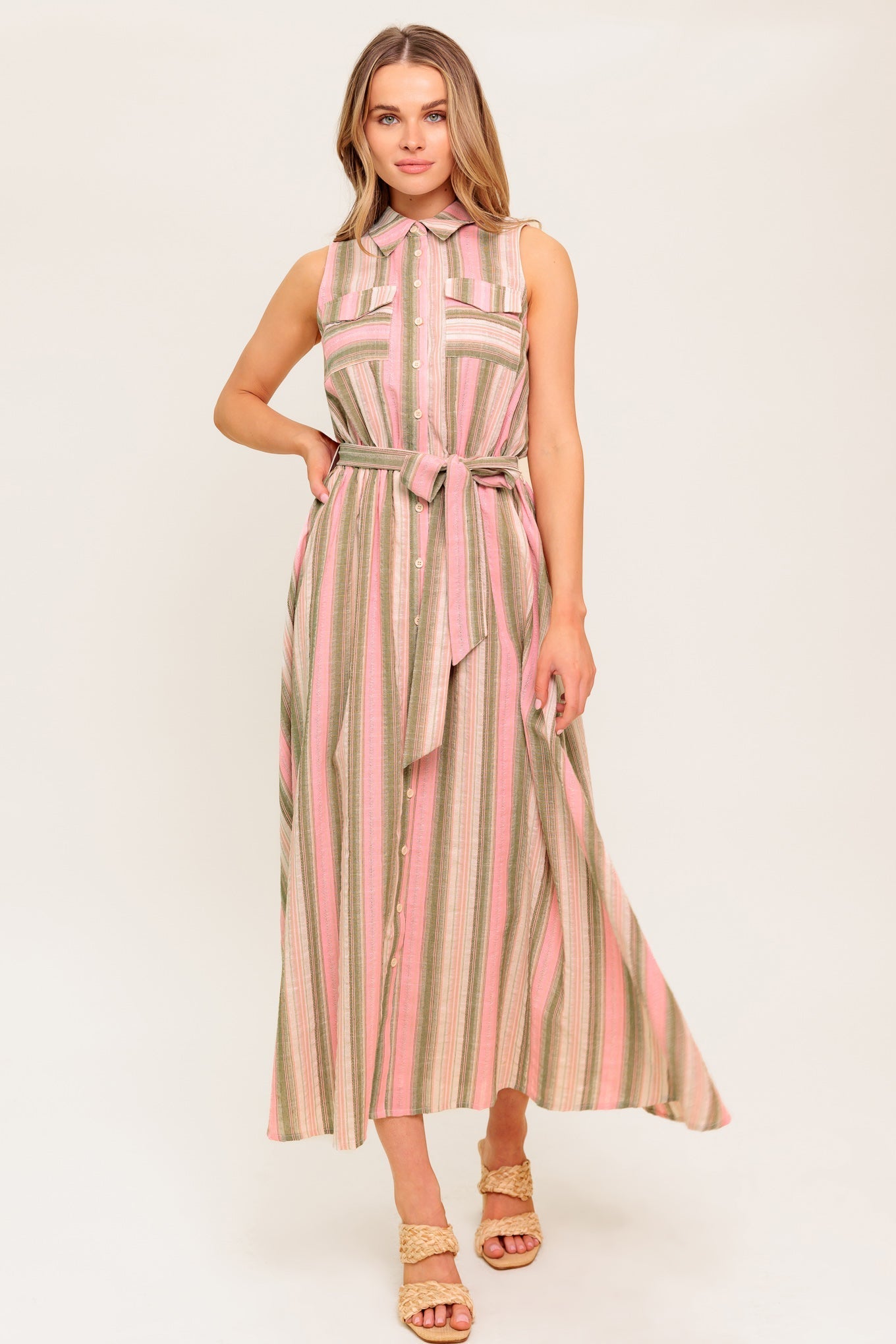 WINDSWEPT FIELDS MIDI DRESS OLIVE