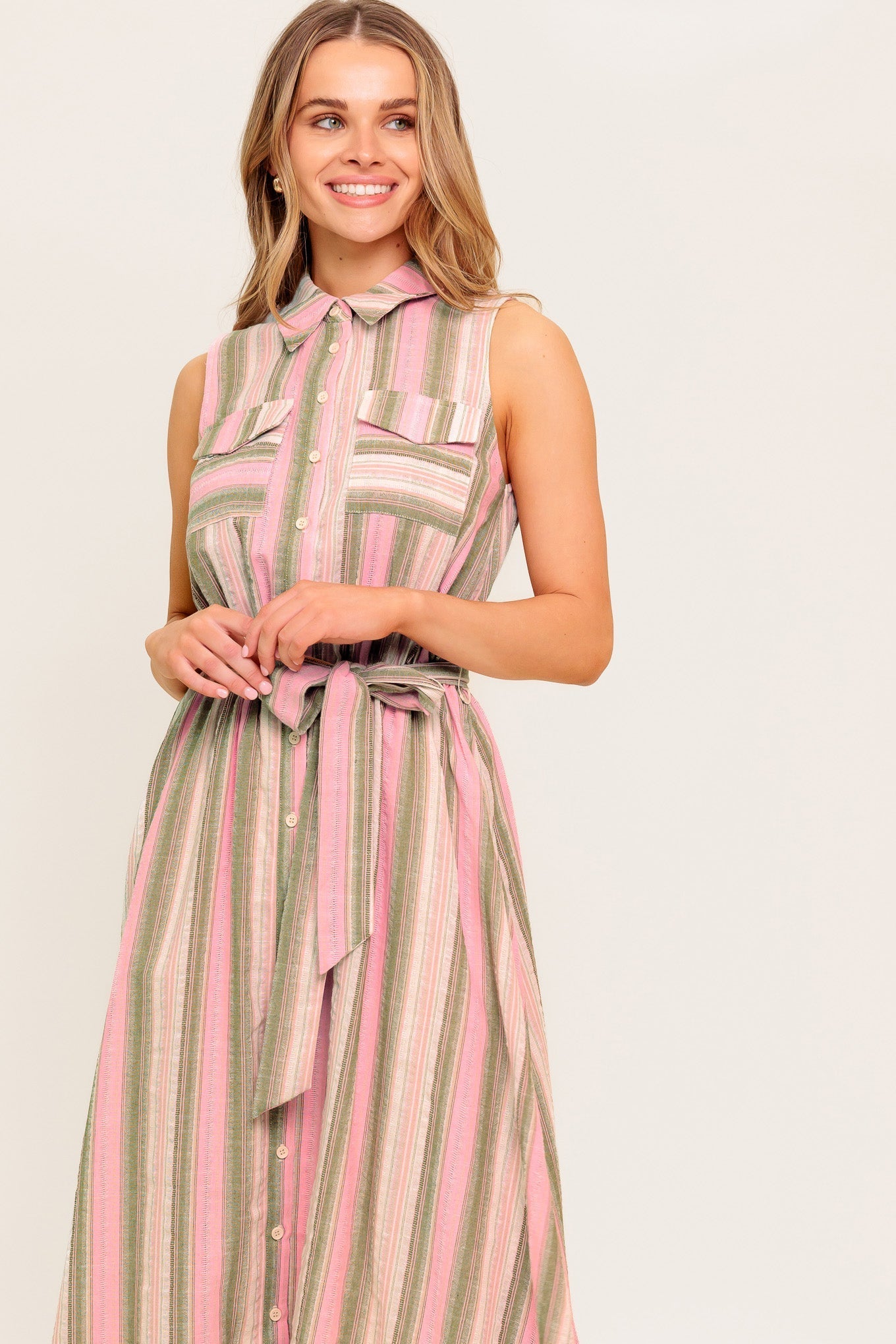 WINDSWEPT FIELDS MIDI DRESS OLIVE