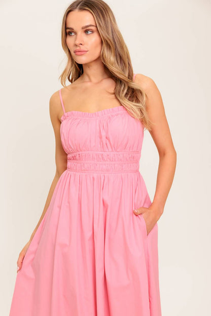 HEARTLAND SUNSET MIDI DRESS PINK