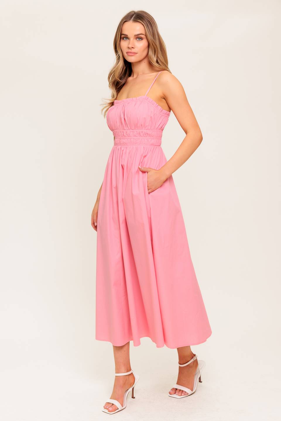 HEARTLAND SUNSET MIDI DRESS PINK
