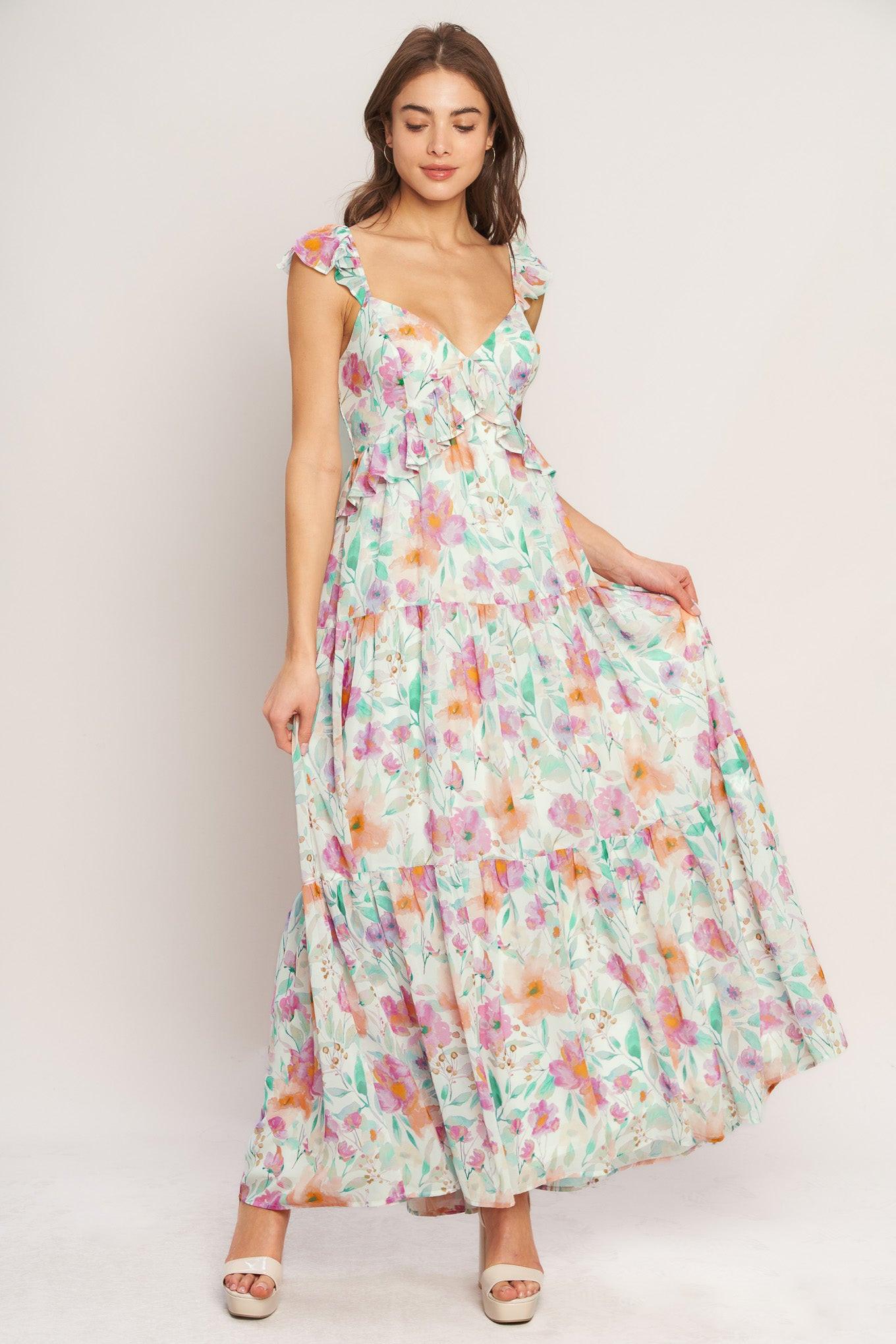 HEAVENLY BLOSSOM MAXI DRESS