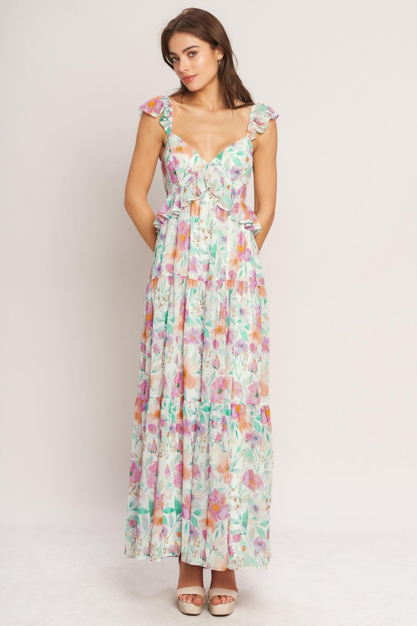 HEAVENLY BLOSSOM MAXI DRESS
