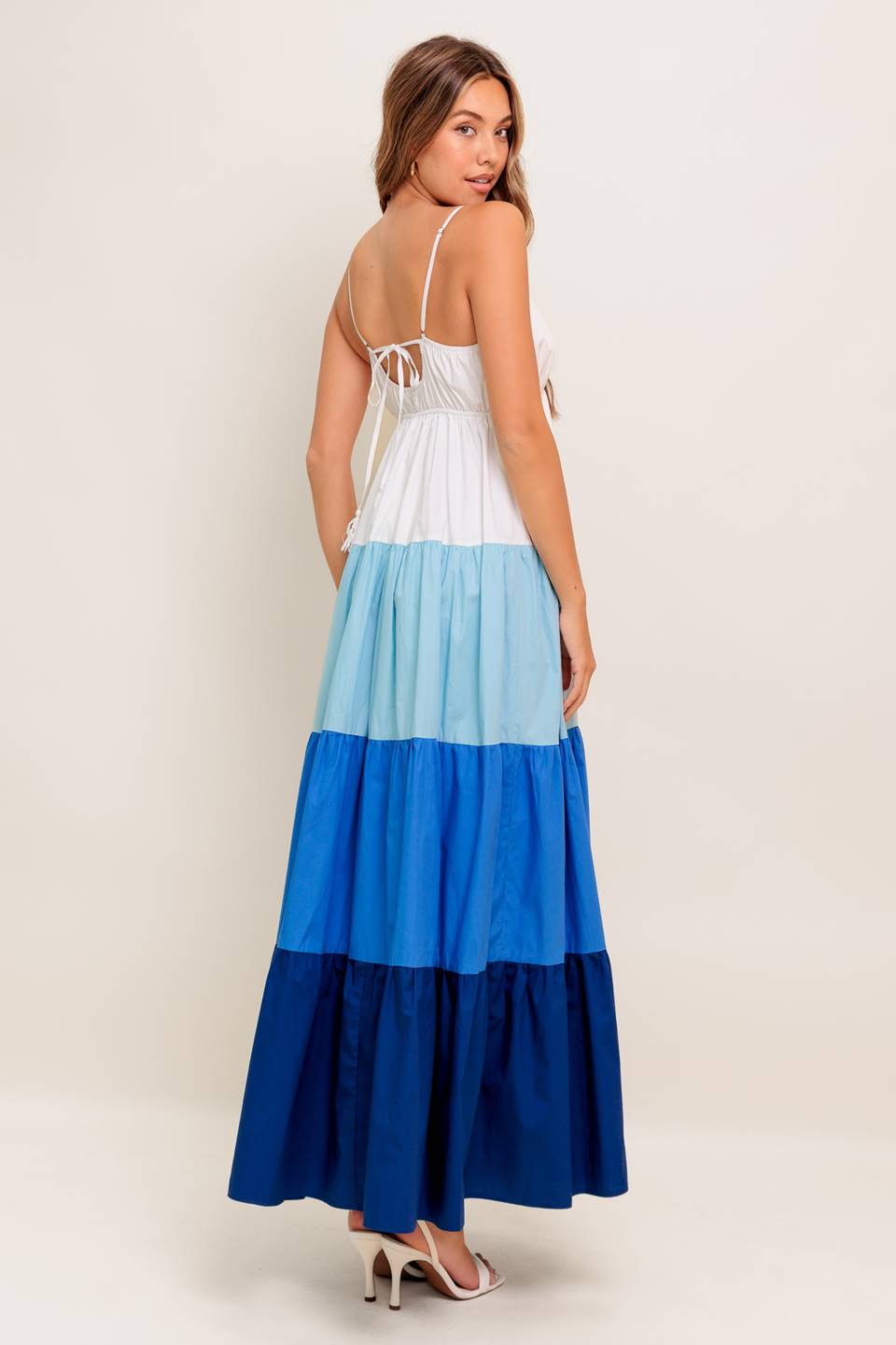CRUISE MODE MIDI DRESS BLUE COLOR BLOCK