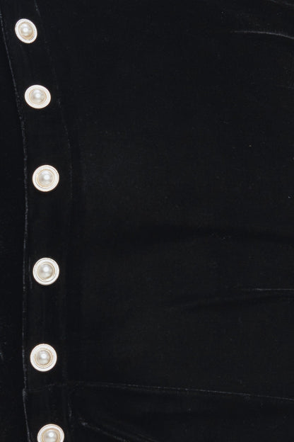 URBAN EMPRESS BLACK VELVET MIDI DRESS