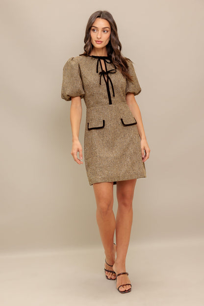 MADEMOISELLE MODE TWEED MINI DRESS
