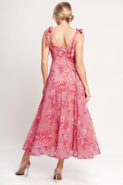 ROMANTIC CANOPY PINK MIDI DRESS