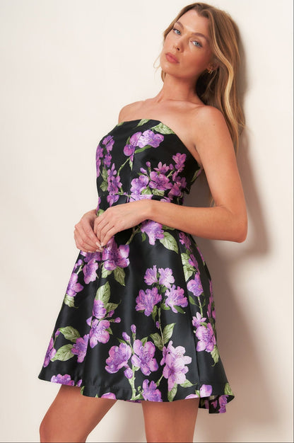 GARDEN PARTY CHIC WOVEN MINI DRESS