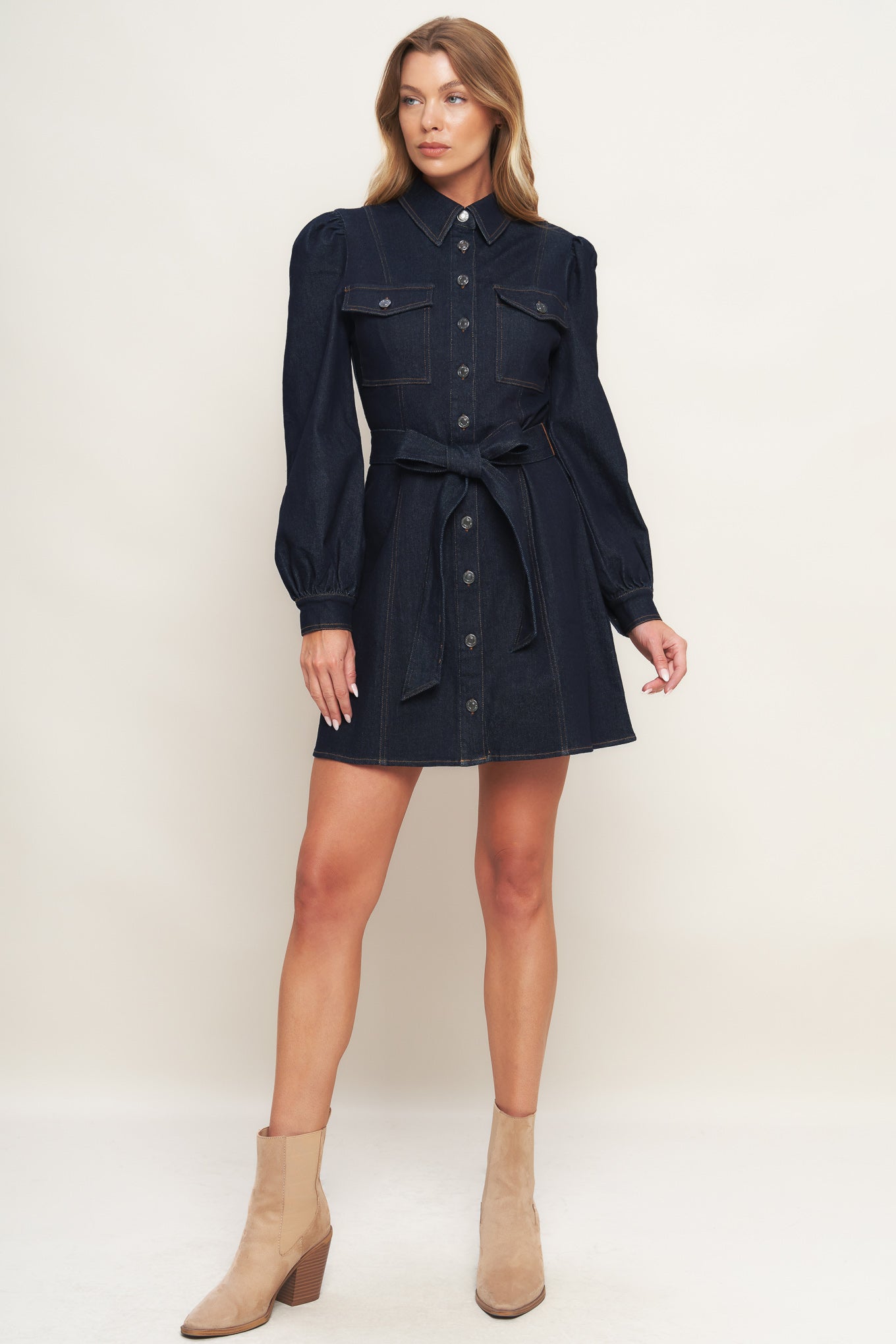 AUTUMN DAYS DARK DENIM MINI DRESS FINAL