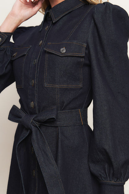 AUTUMN DAYS DARK DENIM MINI DRESS FINAL