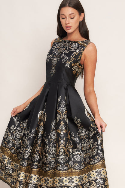 BAROQUE SPELL BLACK MIDI DRESS FINAL