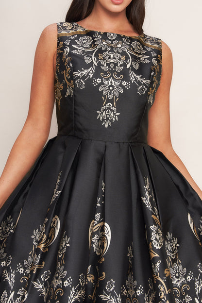 BAROQUE SPELL BLACK MIDI DRESS FINAL
