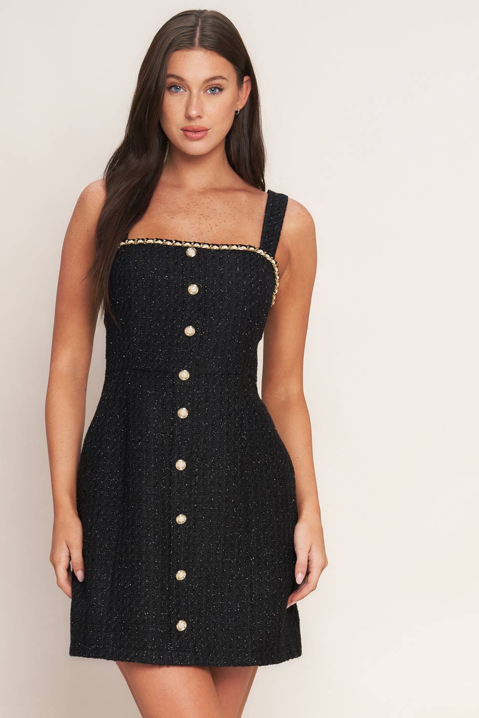 Size Small, MONACO HOUR BLACK TWEED MINI DRESS- FINAL