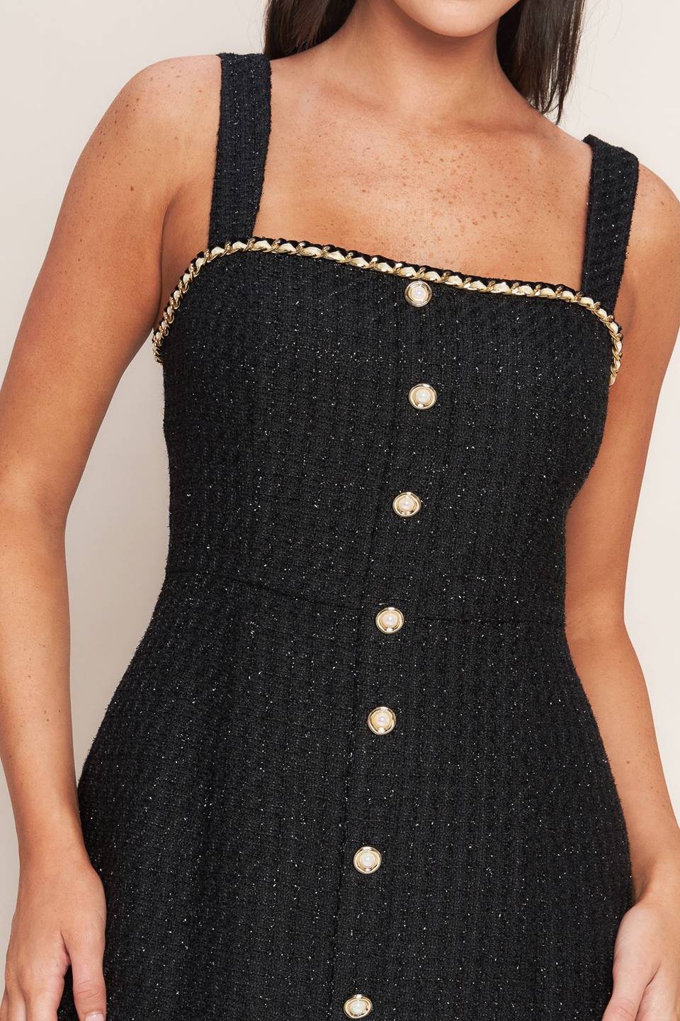 Size Small, MONACO HOUR BLACK TWEED MINI DRESS- FINAL