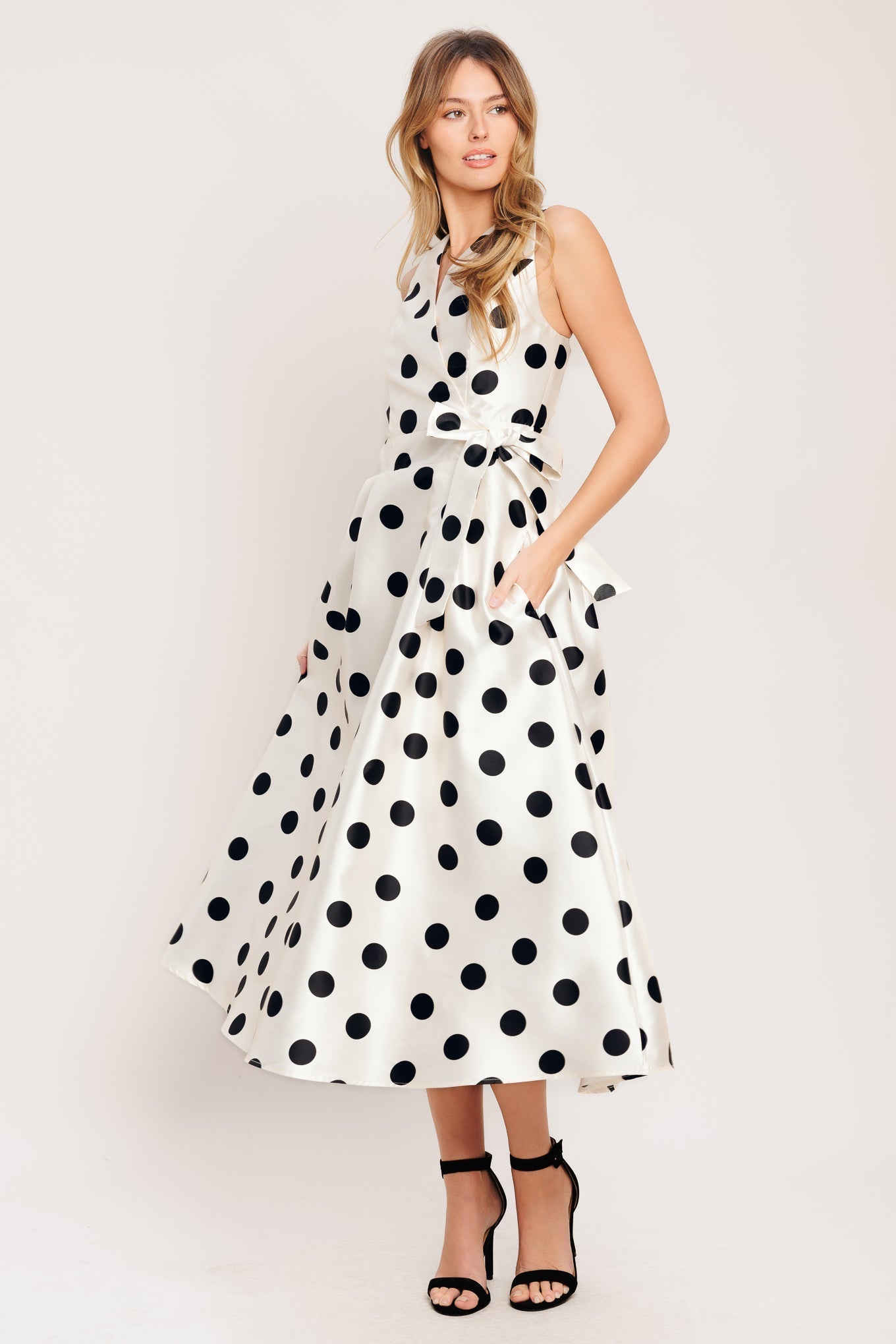 CAFÉ NOIR POLKA DOT MIDI DRESS FINAL