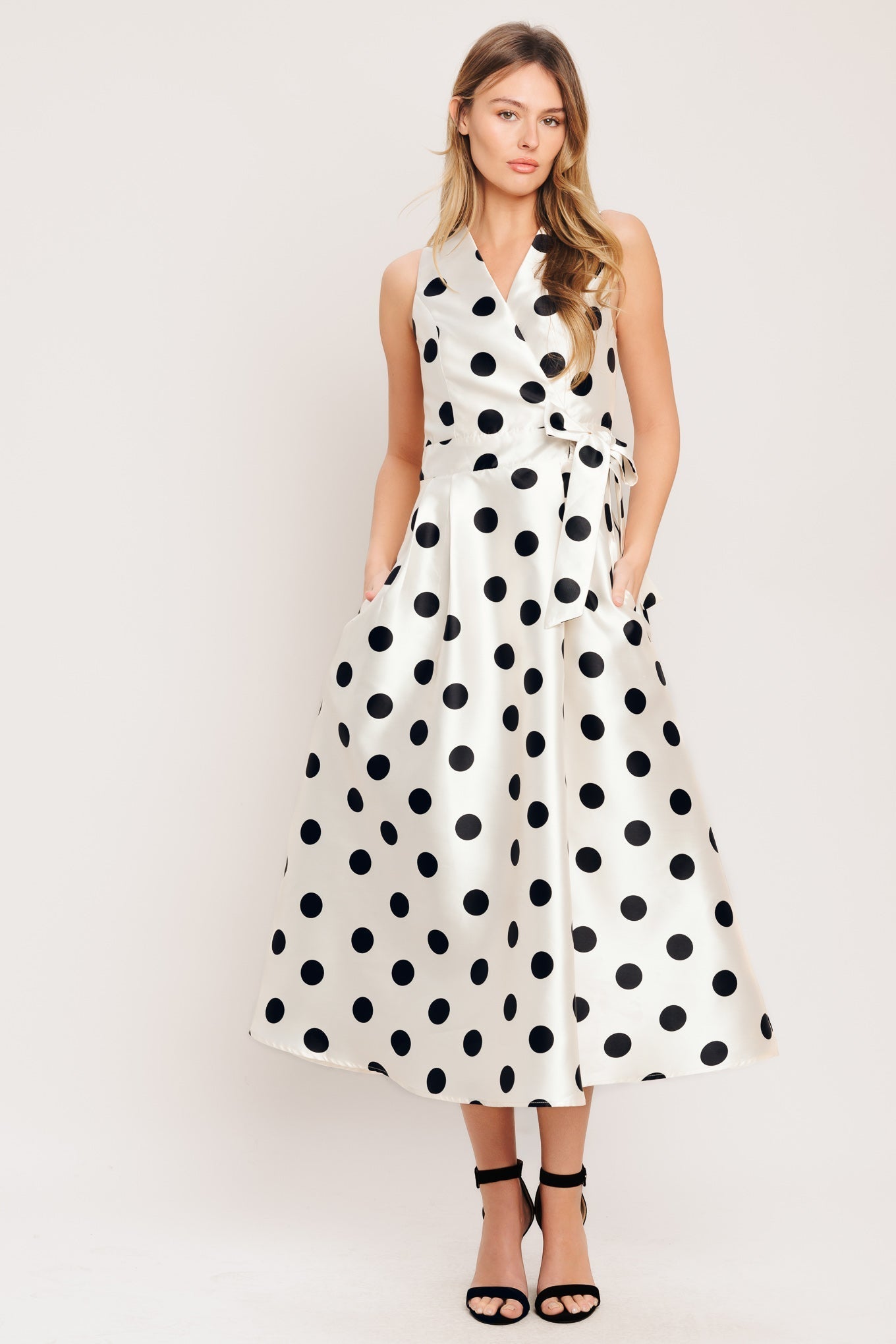 CAFÉ NOIR POLKA DOT MIDI DRESS FINAL