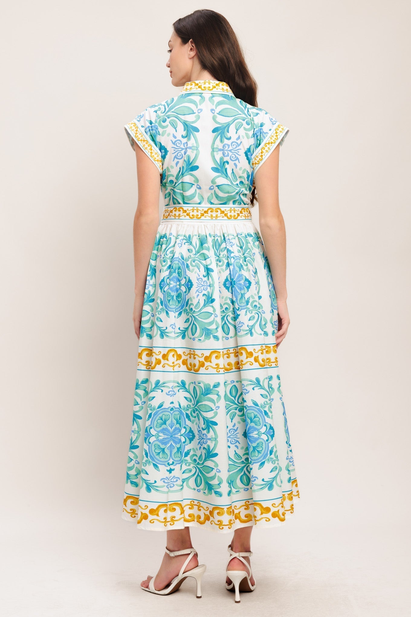 BLUE REGALIA MIDI DRESS