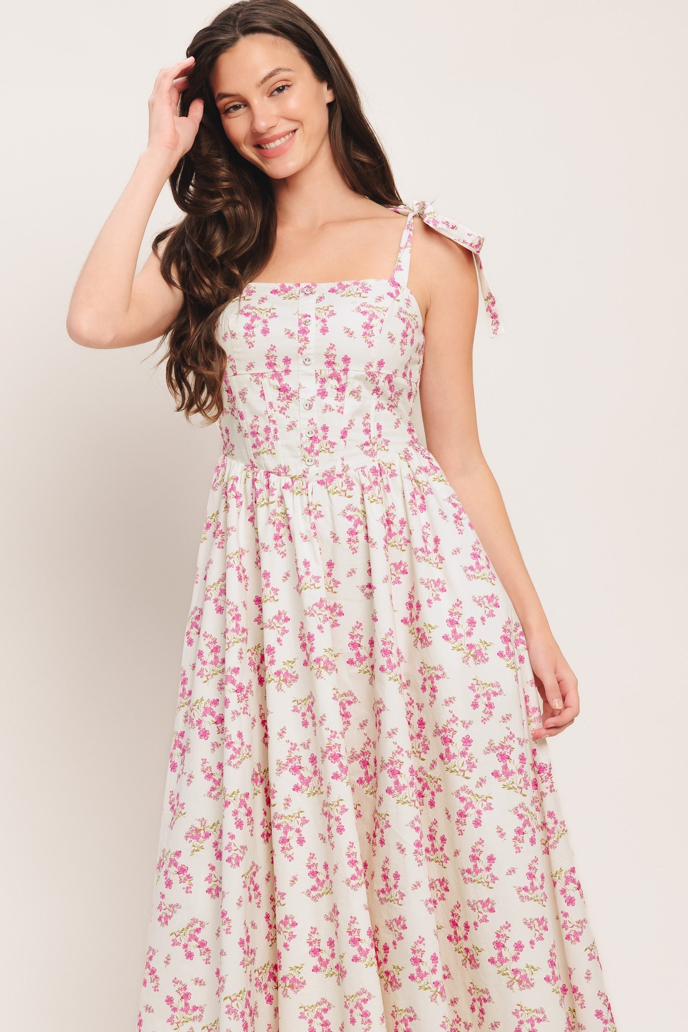 PETALS & PROMISES PINK MIDI DRESS