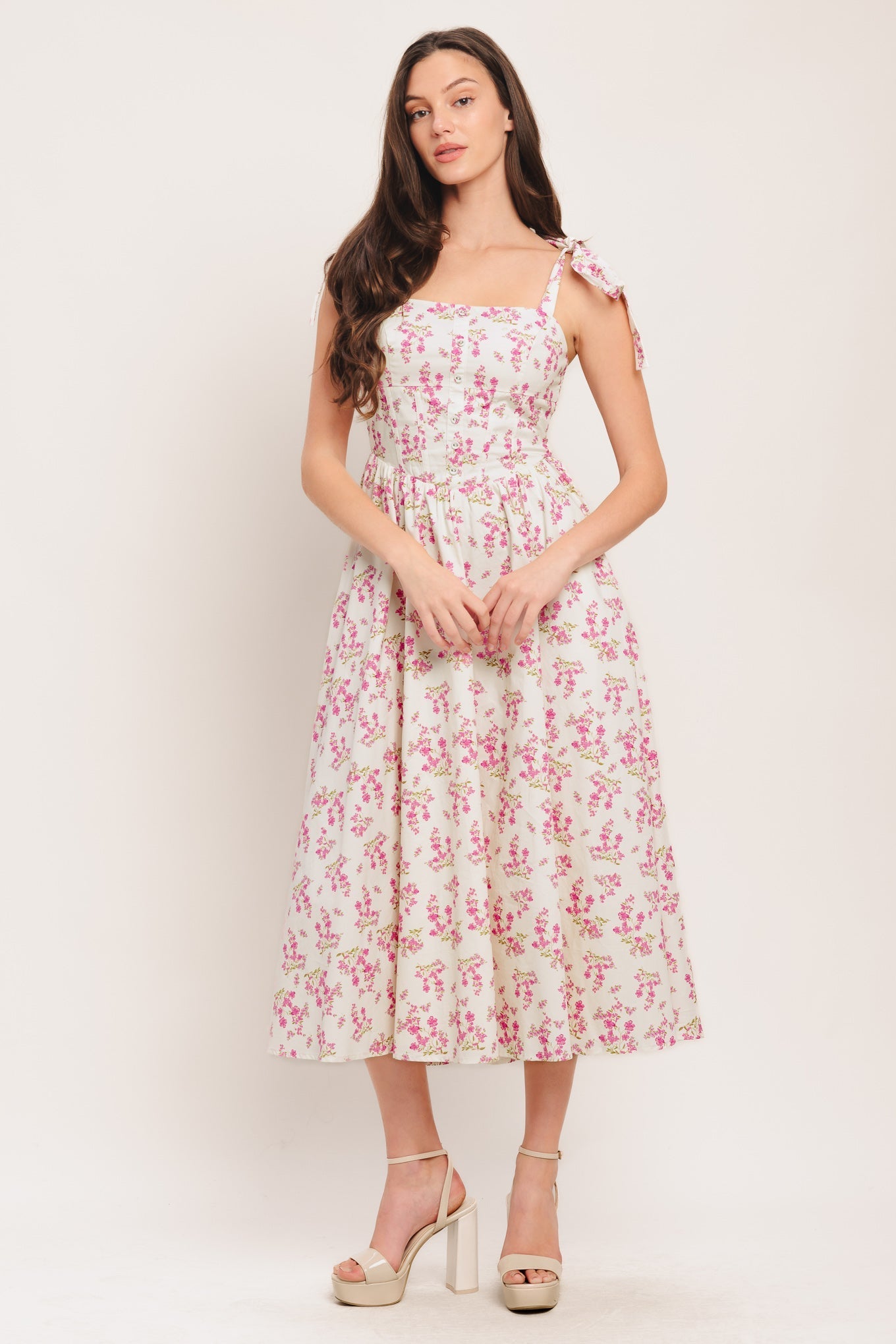 PETALS & PROMISES PINK MIDI DRESS