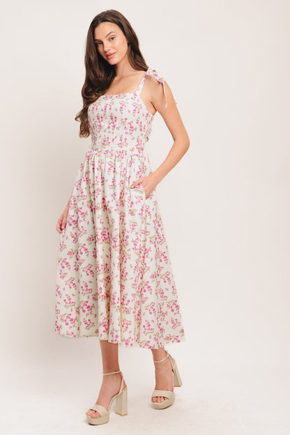 PETALS & PROMISES PINK MIDI DRESS