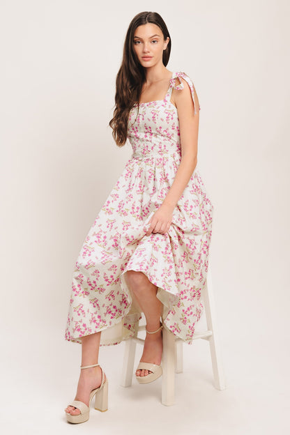 PETALS & PROMISES PINK MIDI DRESS