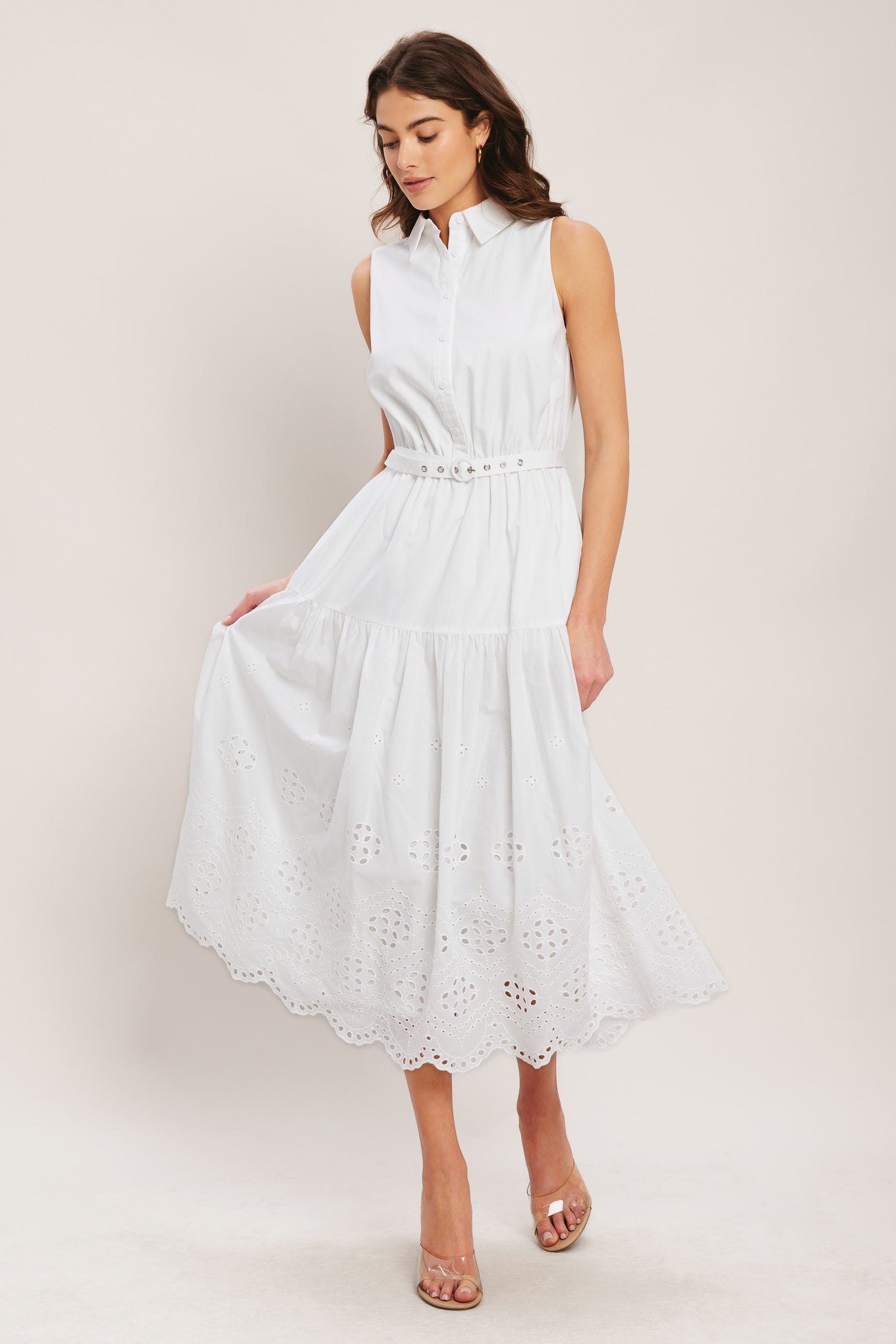 HAMPTONS SUMMER WHITE MIDI DRESS