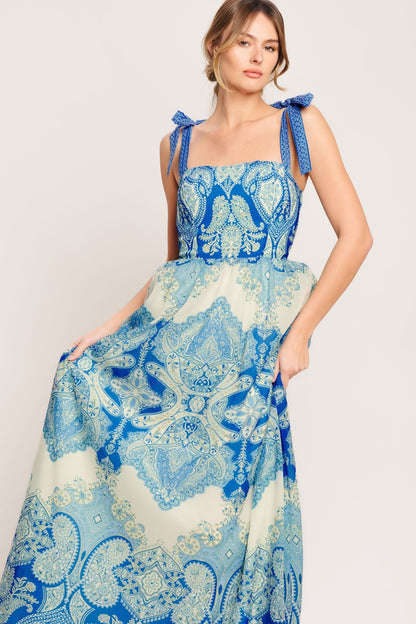 OCEAN TAPESTRY MAXI DRESS