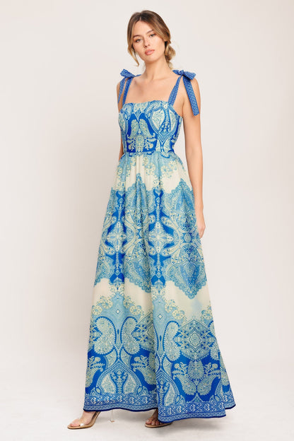 OCEAN TAPESTRY MAXI DRESS