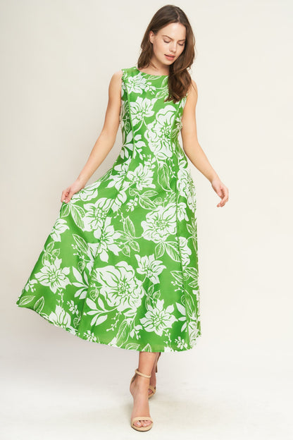 GARDEN GODDESS GREEN MIDI DRESS FINAL