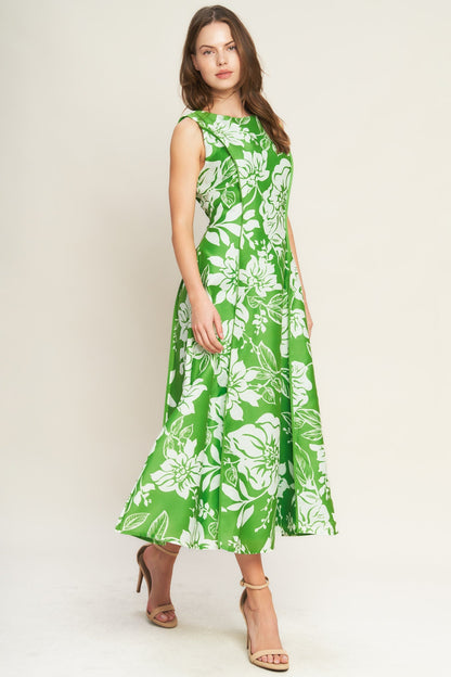 GARDEN GODDESS GREEN MIDI DRESS FINAL