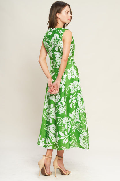 GARDEN GODDESS GREEN MIDI DRESS FINAL