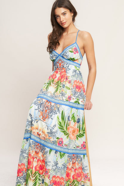 FRESH BOTANICAL MULTI FLORAL MAXI DRESS