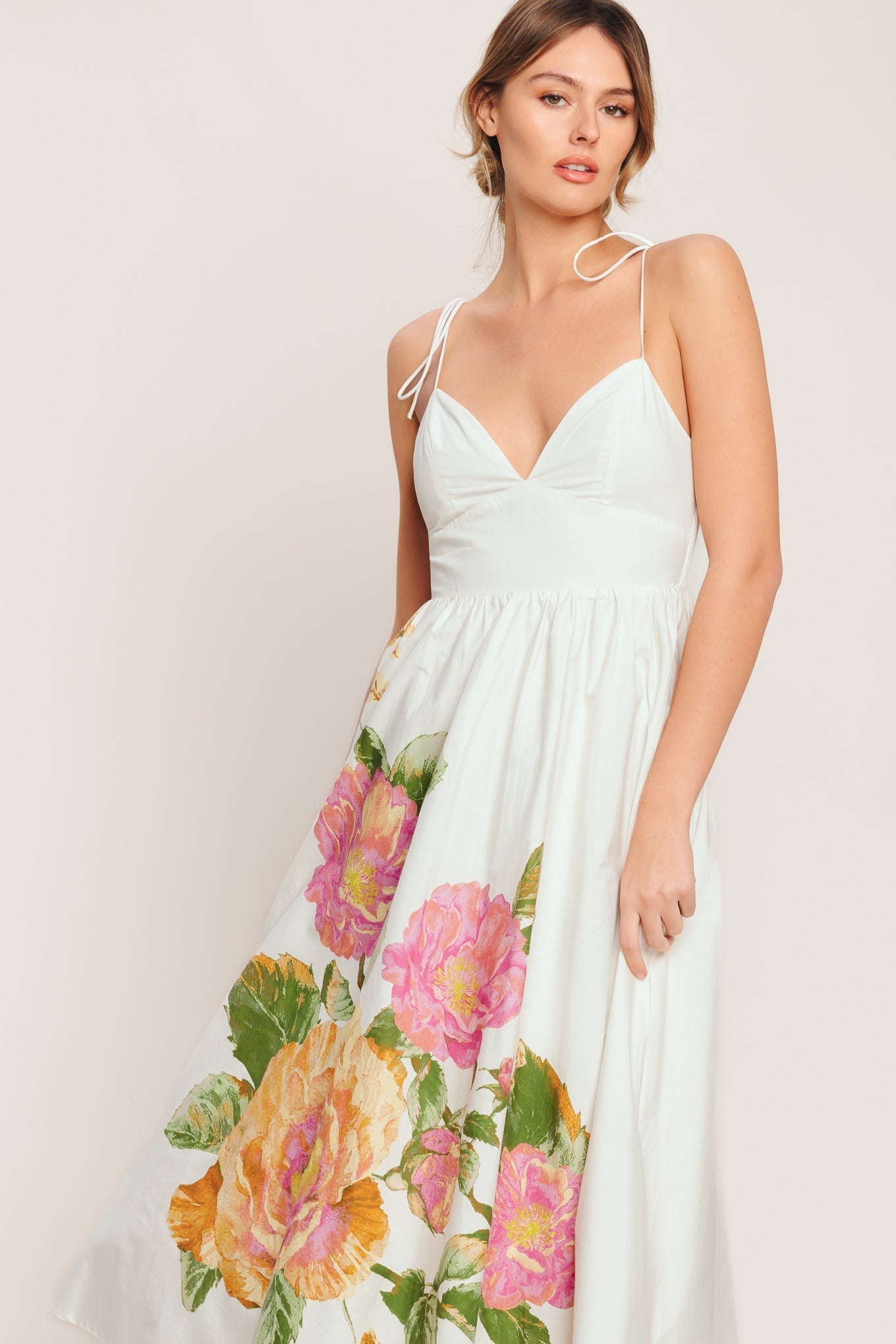 POETIC BLOOM IVORY FLORAL MIDI DRESS FINAL