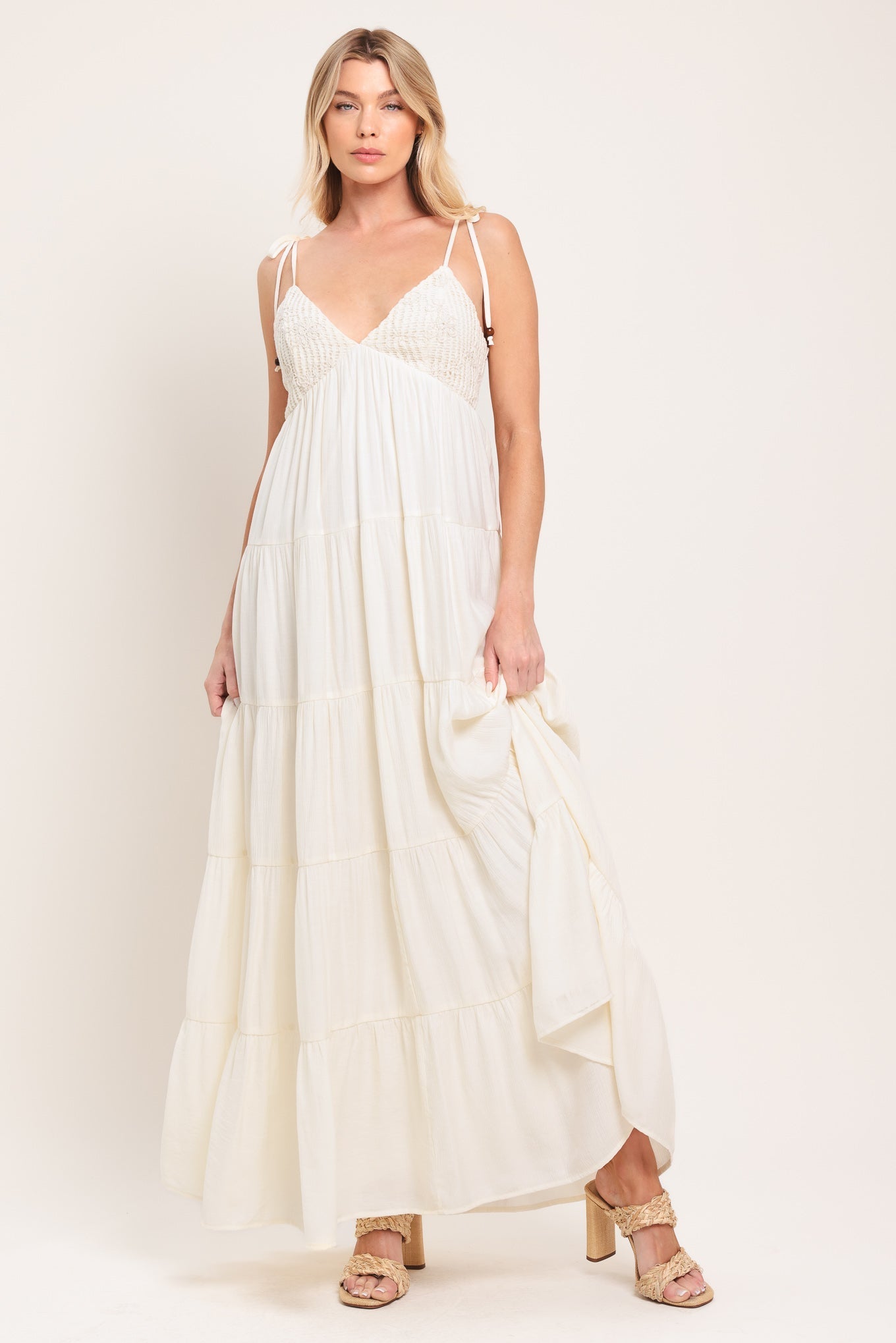 AZURE REVERIE CREAM MAXI DRESS