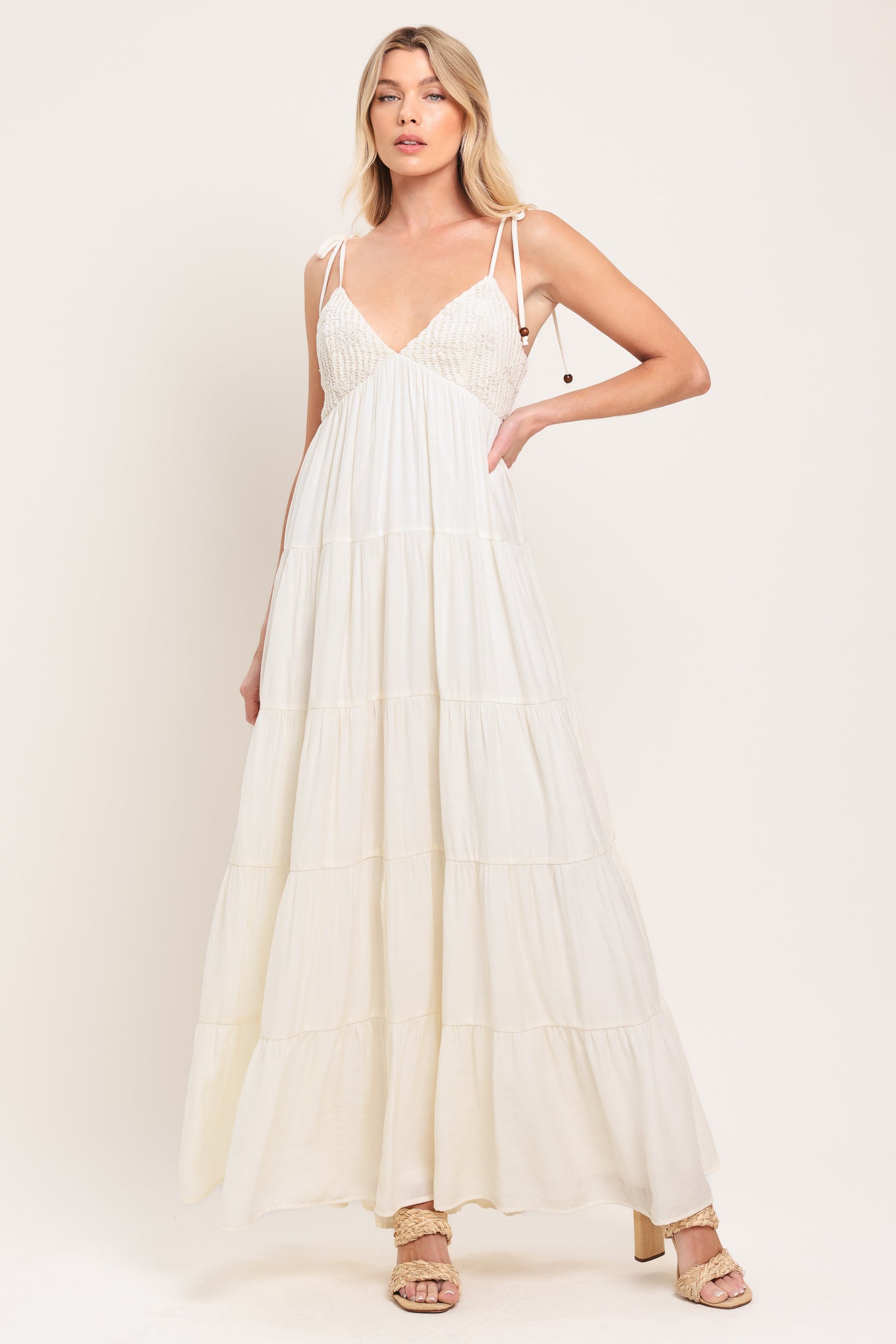 AZURE REVERIE CREAM MAXI DRESS