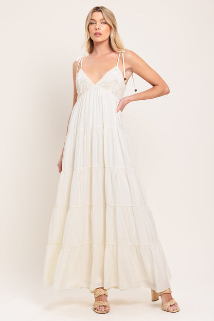 AZURE REVERIE CREAM MAXI DRESS
