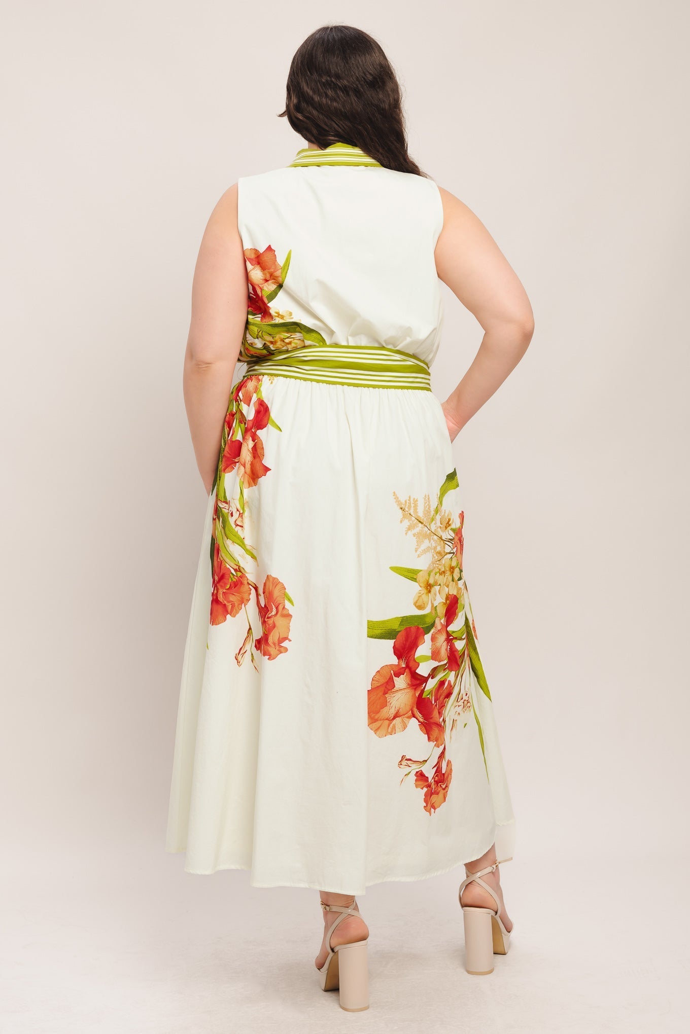 SPRING HEIRLOOM FLORAL PRINT MIDI DRESS